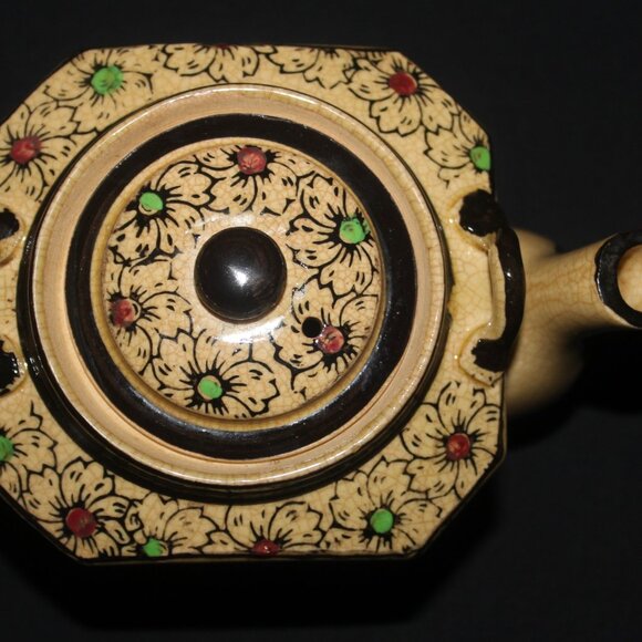 Cube Japanese Hand Painted Teapot | Vintage Tea Pot - Picture 6 of 9